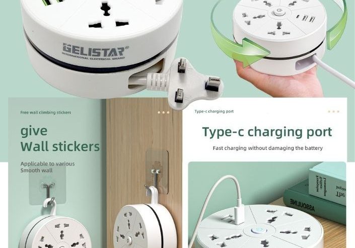 Gelister Retractable Power Strip