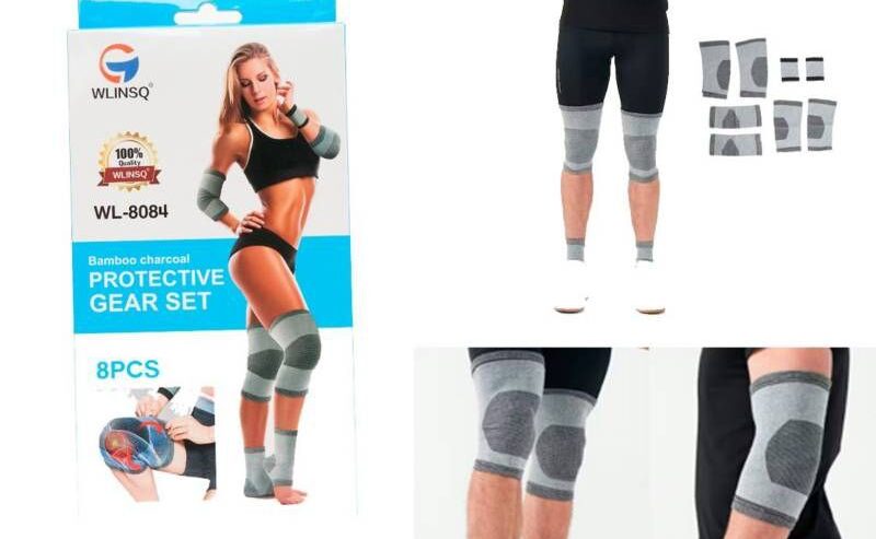 8pcs Bamboo Charcoal Fitness Protective Gear Set