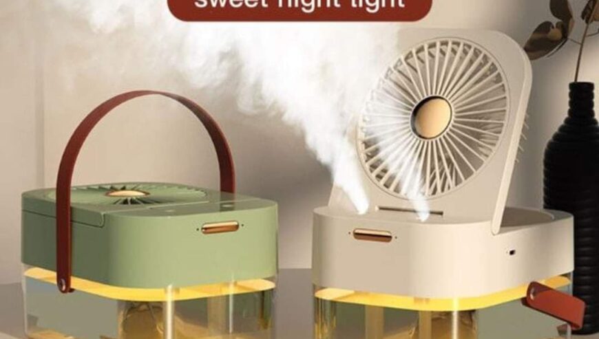 Dual Spray Humidifying Fan with Night Light